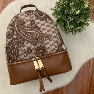 Michael Kors Brown Paisley Print Backpack